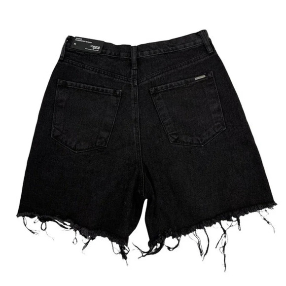Insane Gene Hi-Rise Crossover Short Distressed Mom Jeans Shorts Black Y2K Size M - Picture 5 of 12